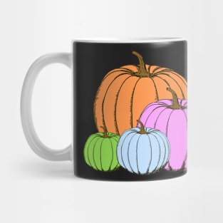 Cute Pumpkins Design in Orange, Blue, Green and Purple Mug